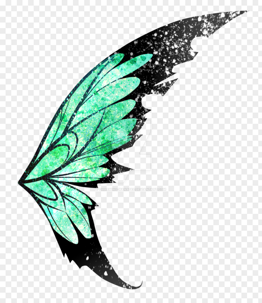 Green Fairy Wings Bloom Clip Art PNG