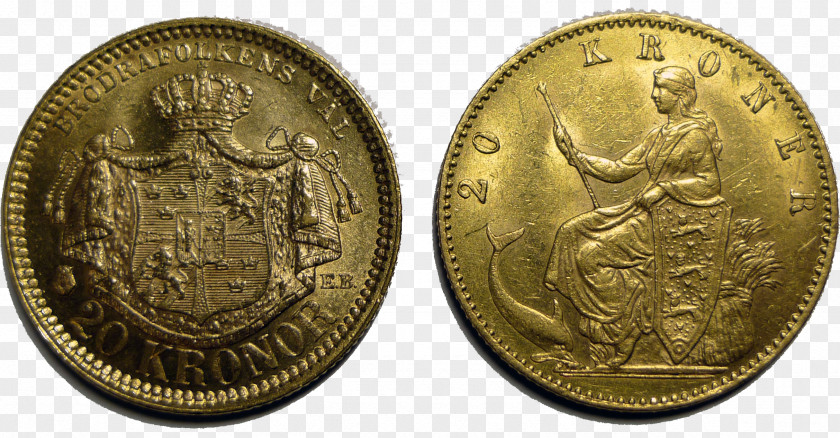 Gold Coin Denmark Scandinavian Monetary Union Swedish Krona Numismatics Danish Krone PNG