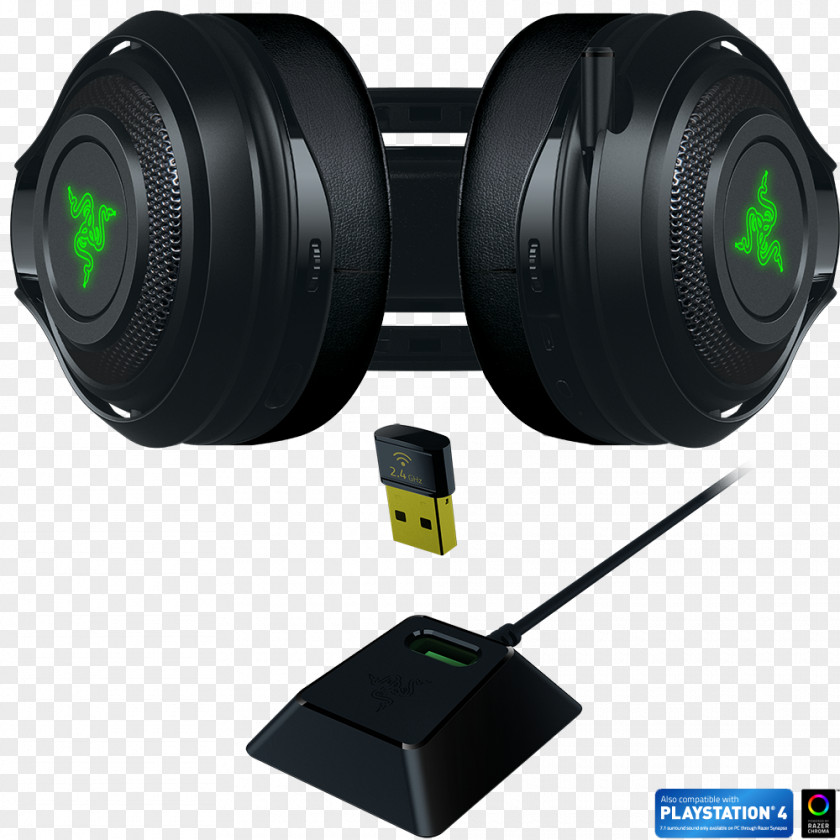 Headphones Razer Man O'War Headset Wireless 7.1 Surround Sound PNG