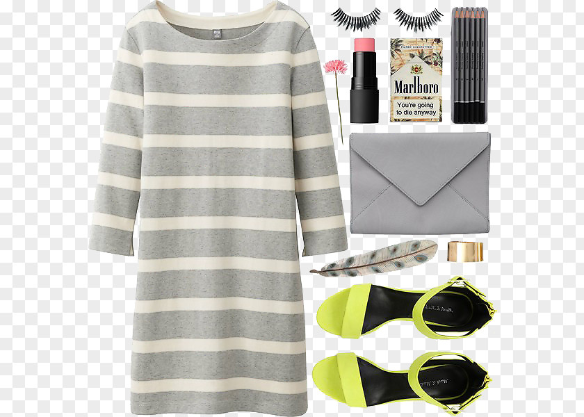 Simple Leisure Women With Sleeve T-shirt Dress Fashion Uniqlo PNG