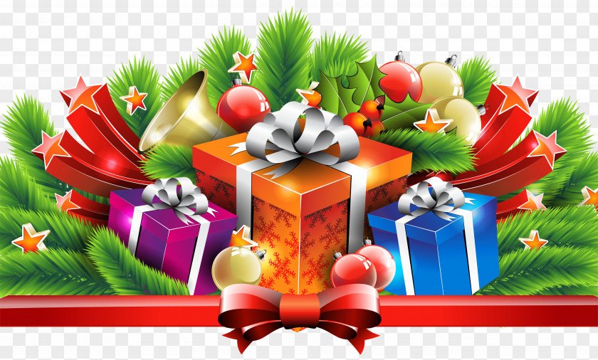 Christmas Gifts Decor Clipart Image PNG