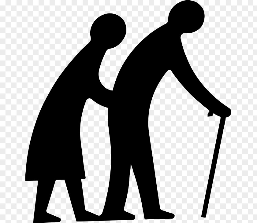 Silhouette Of The Elderly Old Age Clip Art PNG
