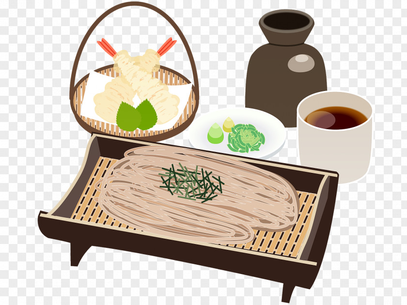 Tempura Soba Food Asian Cuisine Illustration PNG