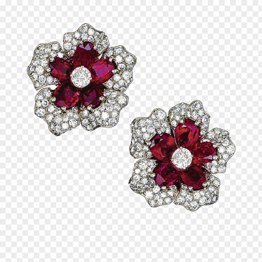 Product Kind Diamond Pieces Earrings Ruby ​​flowers Earring Ankara Podium AVM PNG