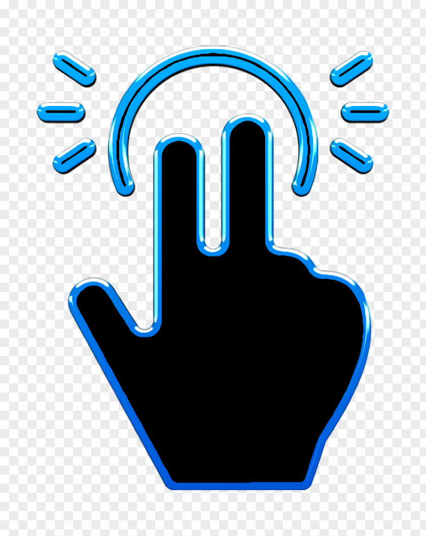 Hand Icon Basic Gestures Fill Tap Button PNG