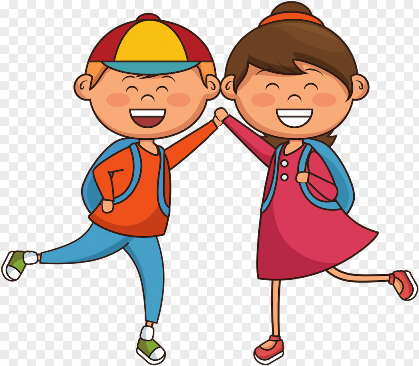 Finger Happy Cartoon Child Fun Interaction Sharing PNG