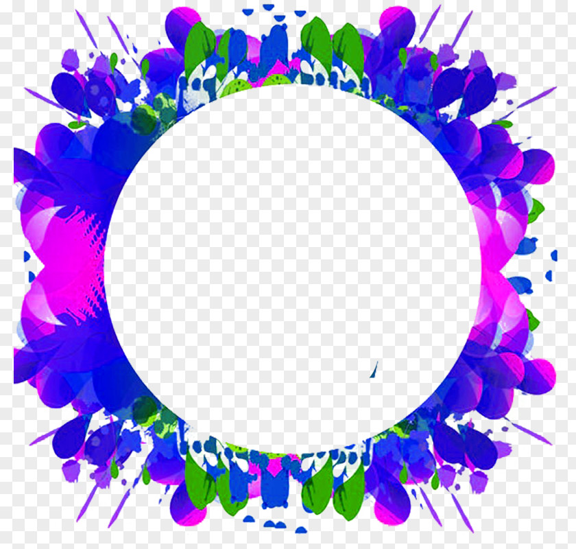 Purple Blue Circle Frame Title Icon PNG