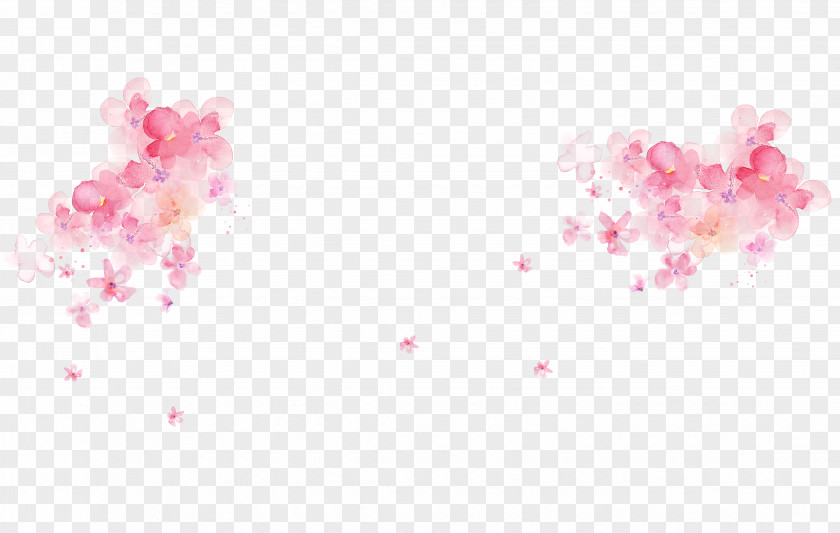 Pink Watercolor Flowers Painting Flower Desktop Wallpaper PNG