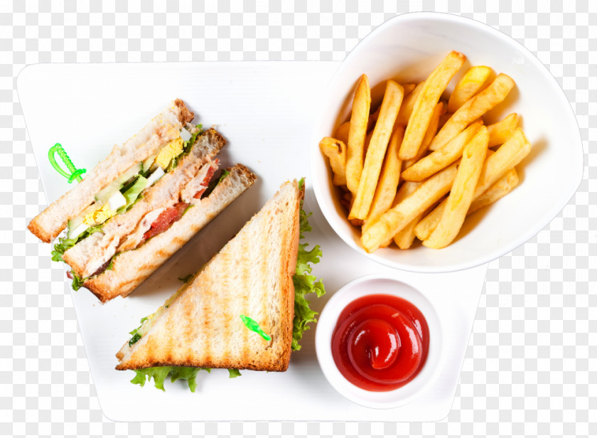 Toast French Fries Club Sandwich Hamburger Full Breakfast PNG