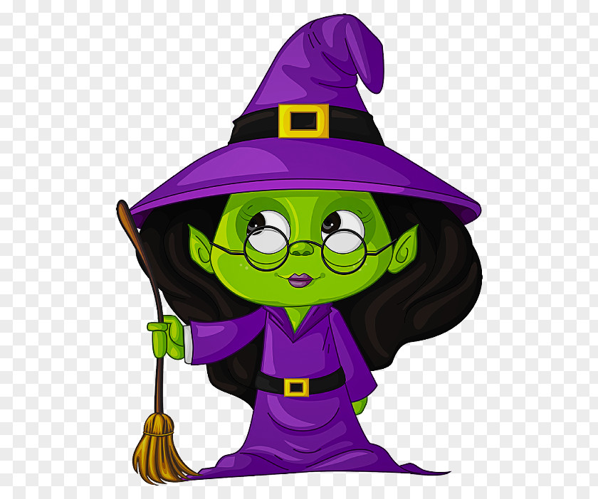 Costume Hat Headgear Cartoon Purple Violet Witch Fictional Character PNG