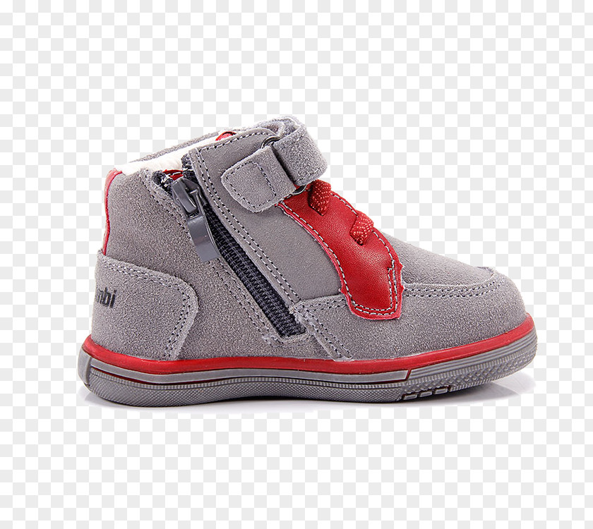 European Baby Gray Red Sports Shoes Dongkuan Zipper Dress Shoe PNG