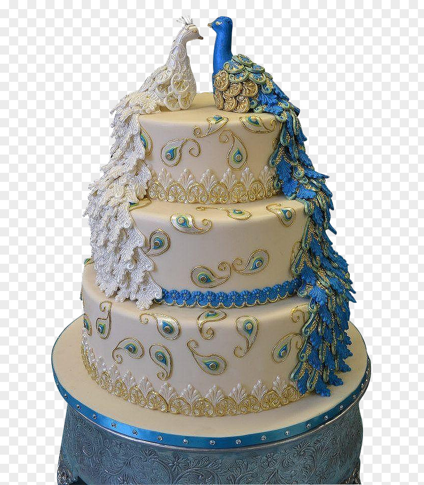 Peacock Cake Wedding Cupcake Birthday Fruitcake Decorating PNG