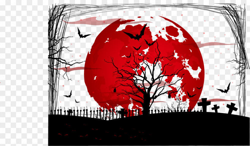 Vector Elements Halloween Horror Scene Nights Vecteur PNG