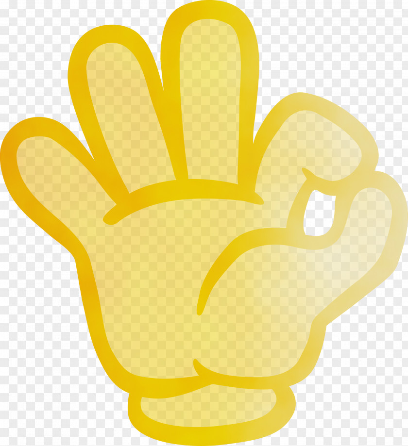 Yellow Hand Gesture Finger PNG
