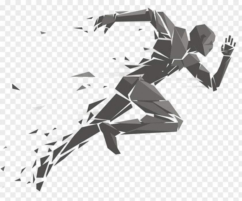 Running Man Geometry Illustration PNG