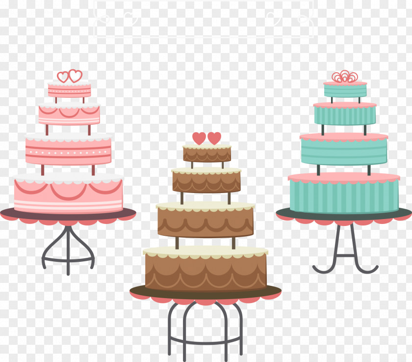 Vector Cartoon Love Cake PNG