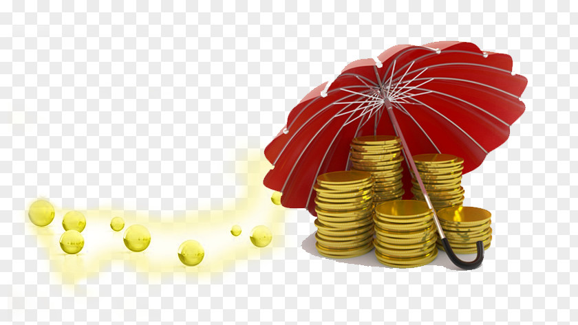 Financial Banner,Creative Gold Umbrella Investment Pension Life Insurance Saving PNG