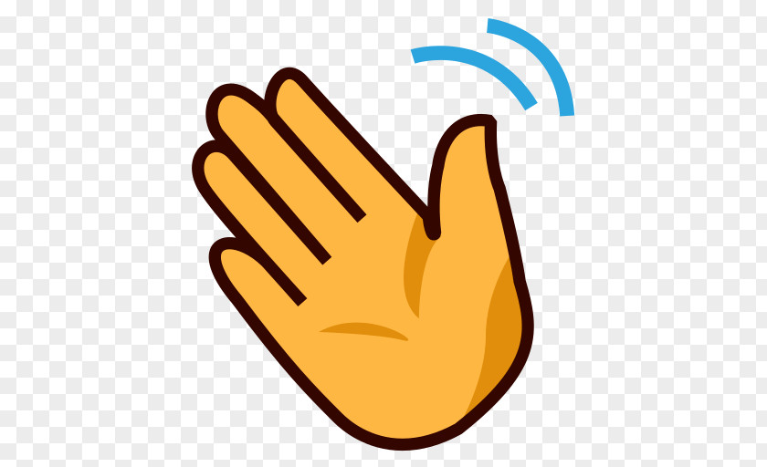 Goodbye Hand-waving Wave Emoji Clip Art PNG