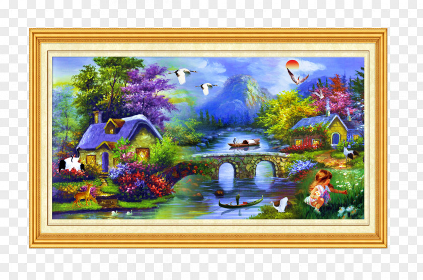 Home Decoration Oil Painting Landscape PNG
