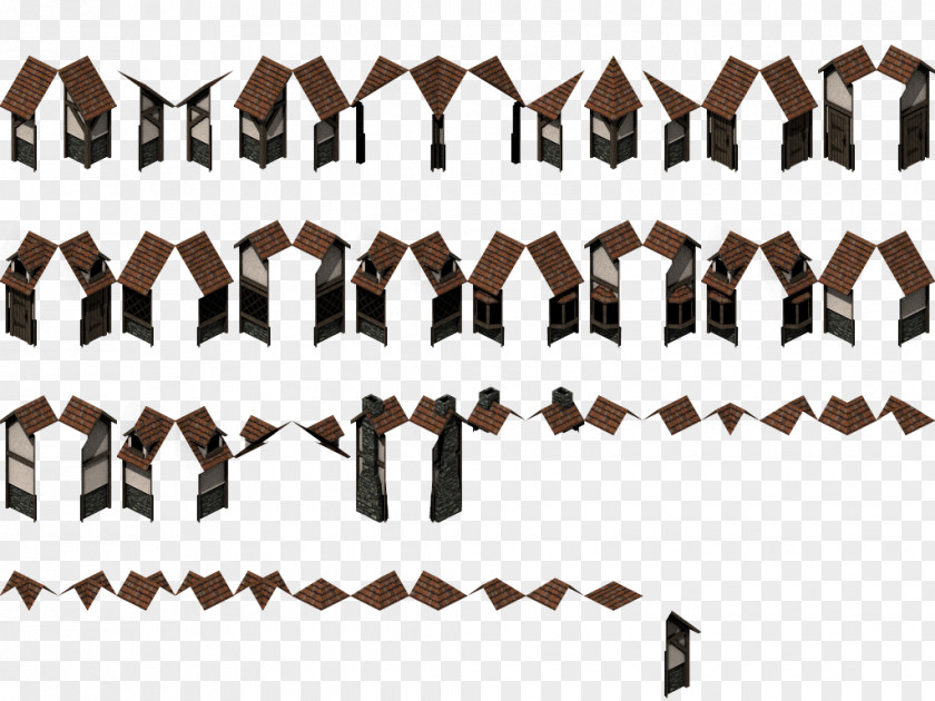 Tile-roofed Middle Ages Isometric Graphics In Video Games And Pixel Art Tile-based Game Building PNG
