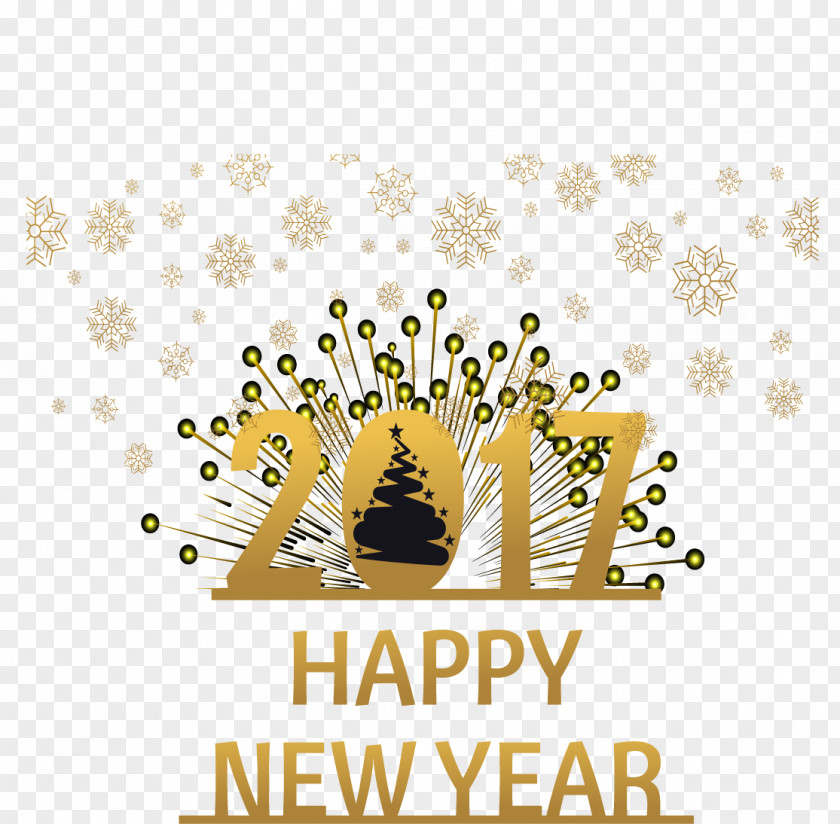 2017 Golden Snowflake Background WordArt Fundal PNG