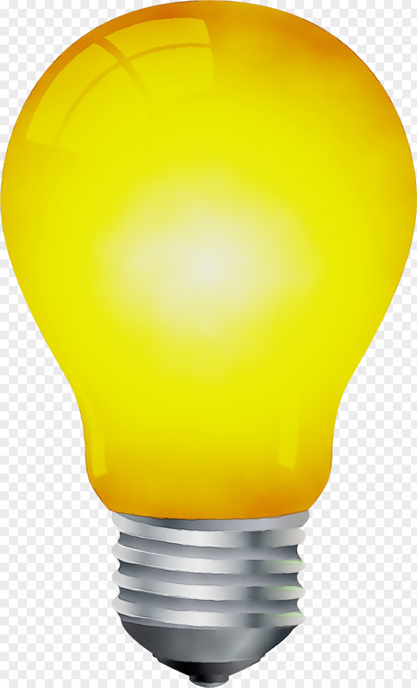 Yellow Incandescent Light Bulb PNG