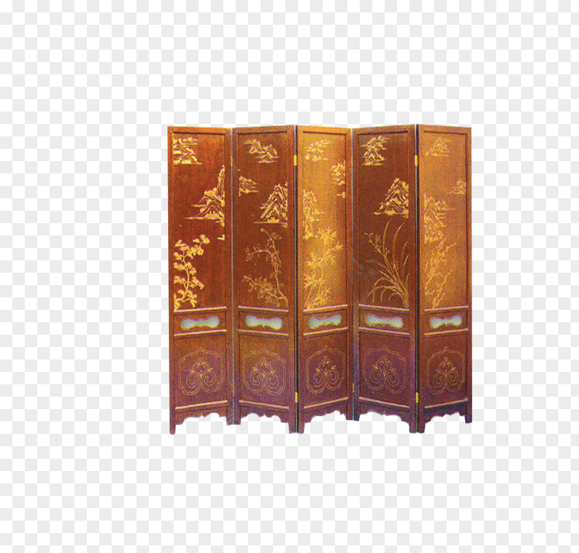 Medieval Classic Mahogany Screen Middle Ages Folding Designer PNG