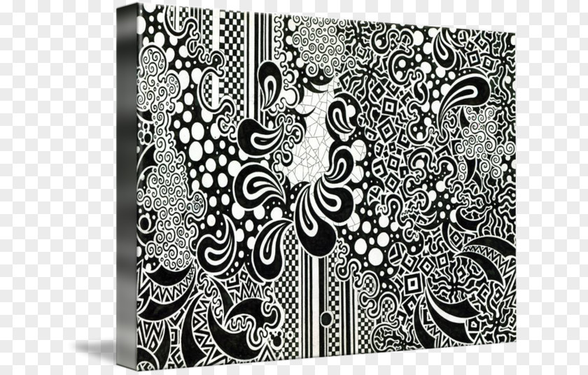 Paisley Border Monochrome Black And White PNG