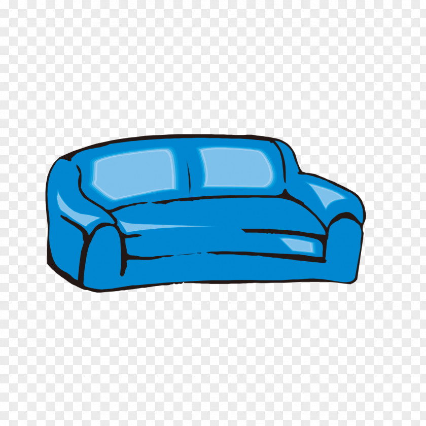 Hand-painted Blue Sofa Compact Car Motor Vehicle Clip Art PNG