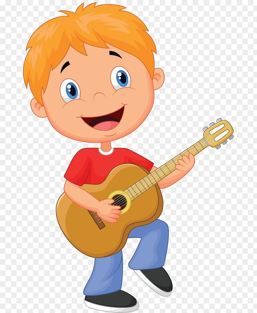 Holiday In Cram School Children Guitarist Cartoon Clip Art PNG