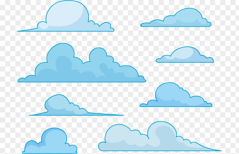 Flat Blue Clouds Cloud Clip Art PNG