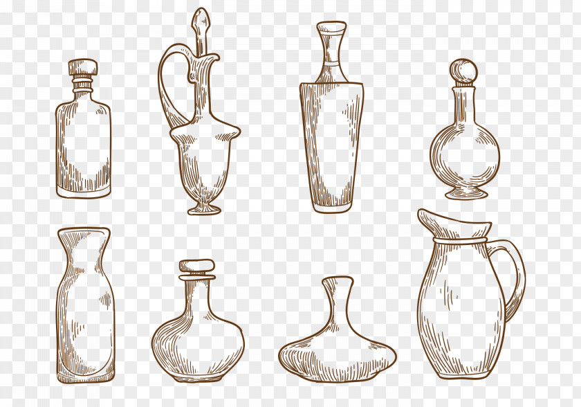 Glass Drawing Decanter PNG