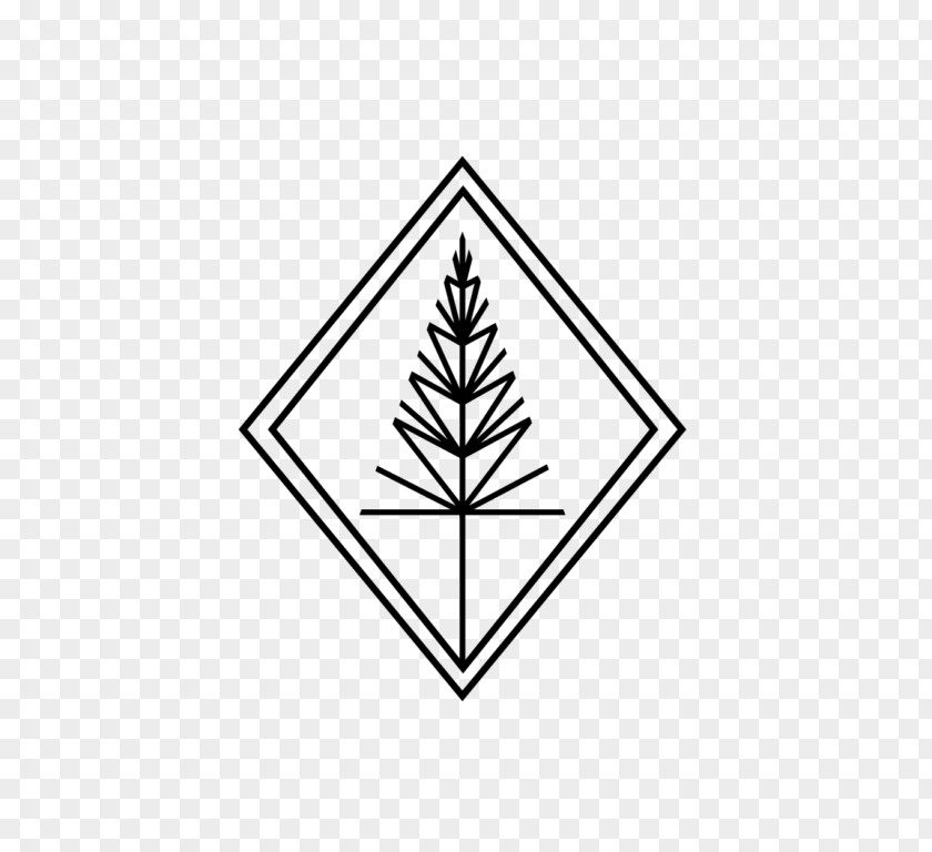 Leaf Line Triangle Tree Logo PNG