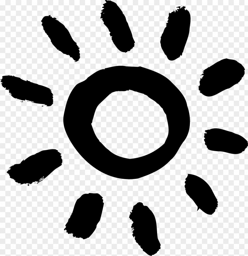 Sun Ink Brush Painting PNG