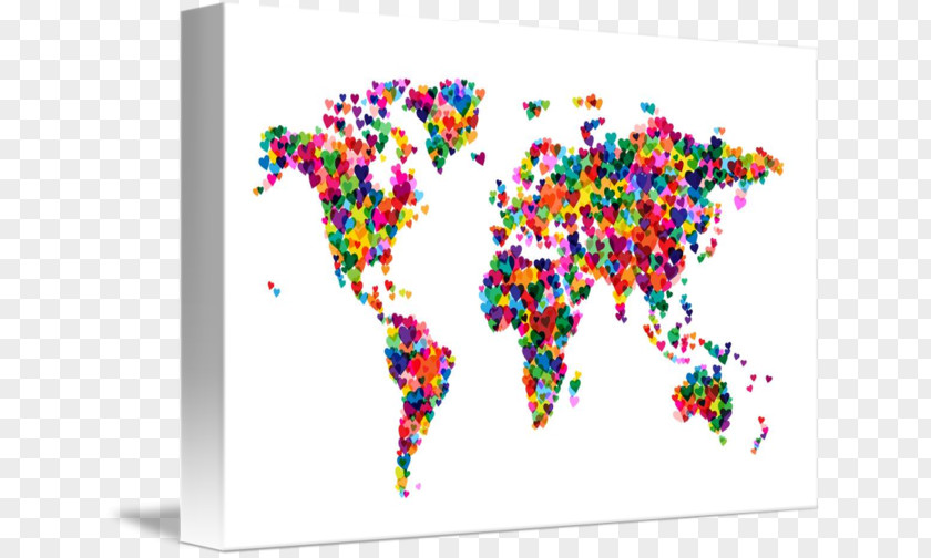 World Map Canvas Print Gallery Wrap PNG