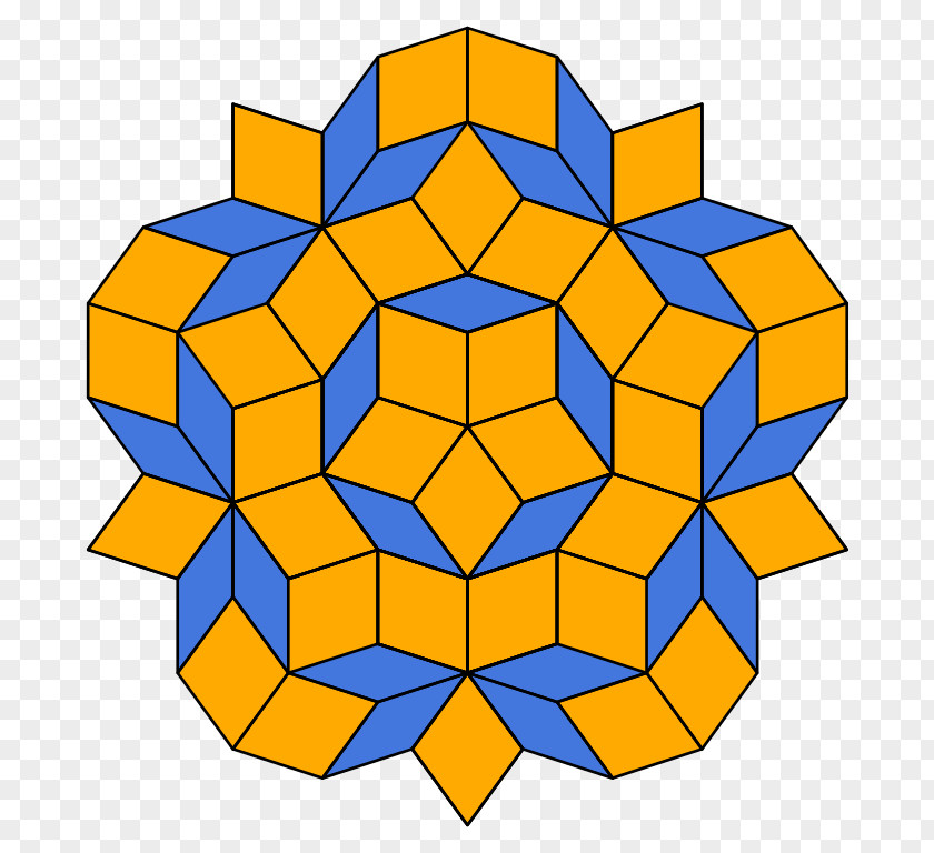 Filled Penrose Triangle Tiling Tessellation Rhombus Geometry PNG