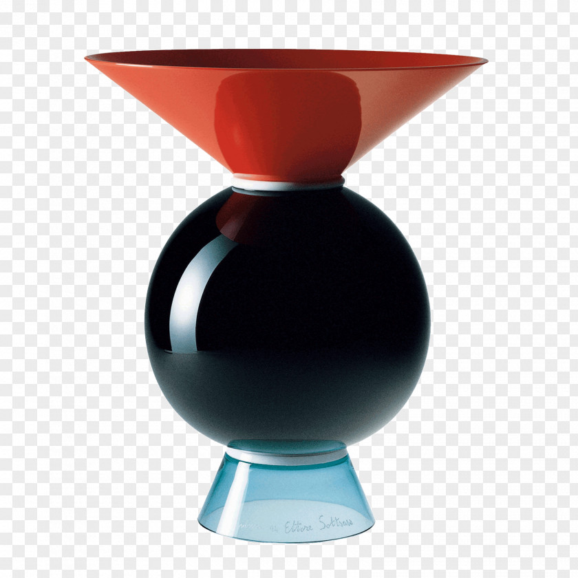 Vase Memphis Group Glass Industrial Design PNG