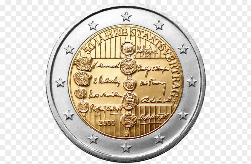 50 Fen Coins 2 Euro Commemorative Coin Austrian PNG