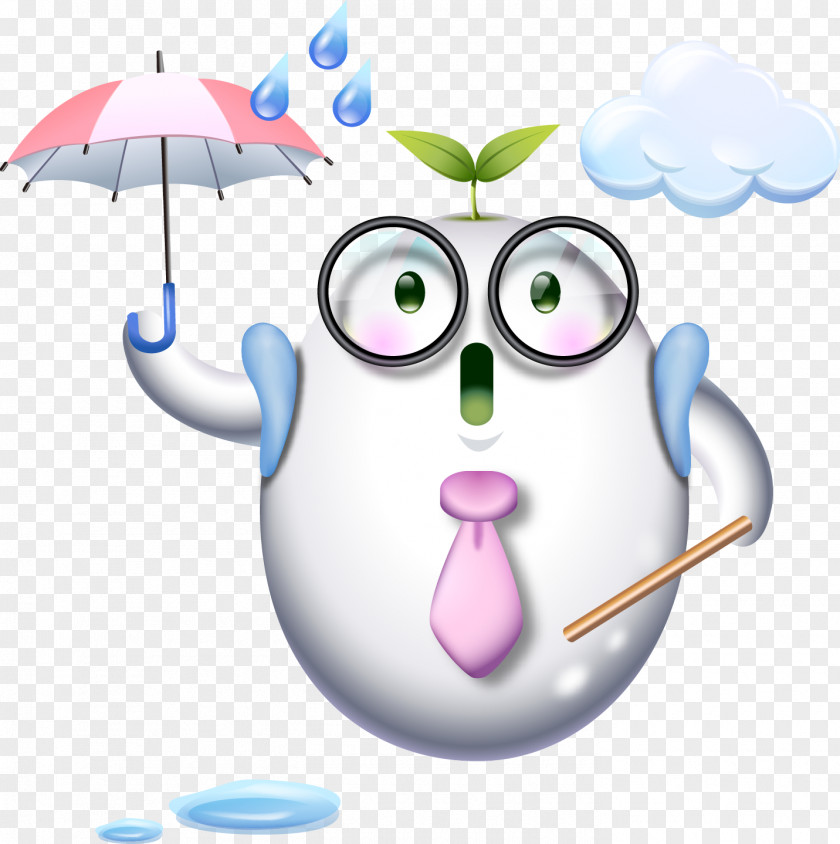 Cute Cartoon Villain Internet Eggs Cold Cloudburst Light Rain Weather PNG