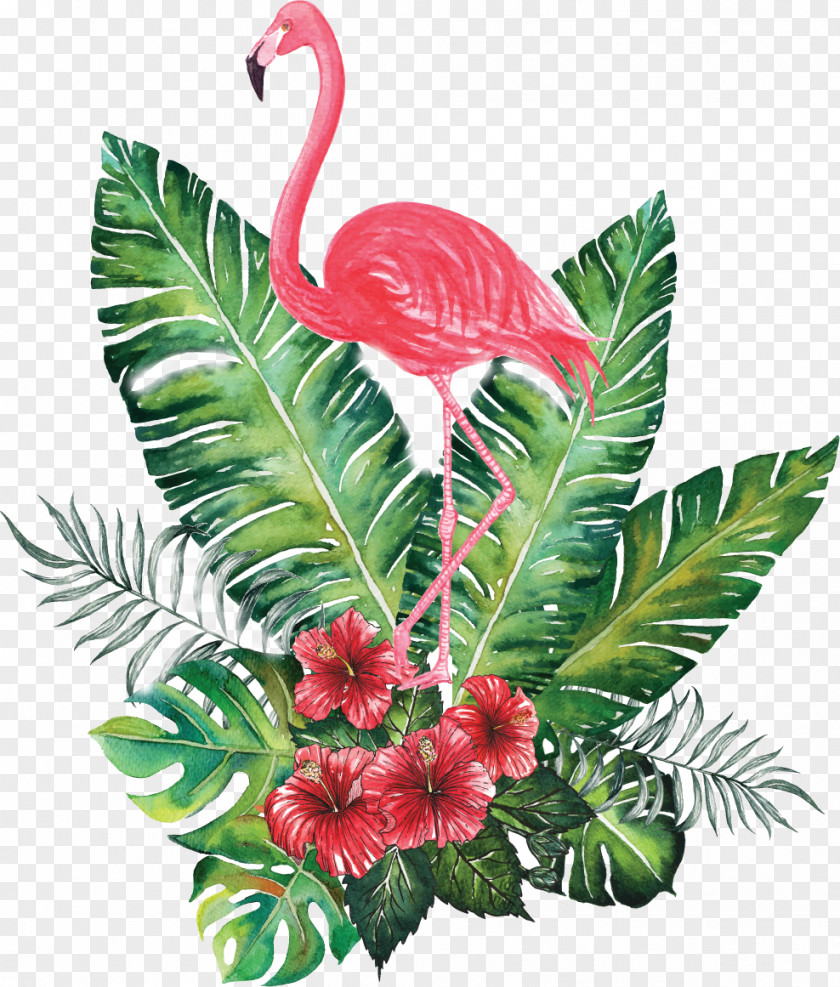 Flamingos Watercolor Painting Clip Art PNG