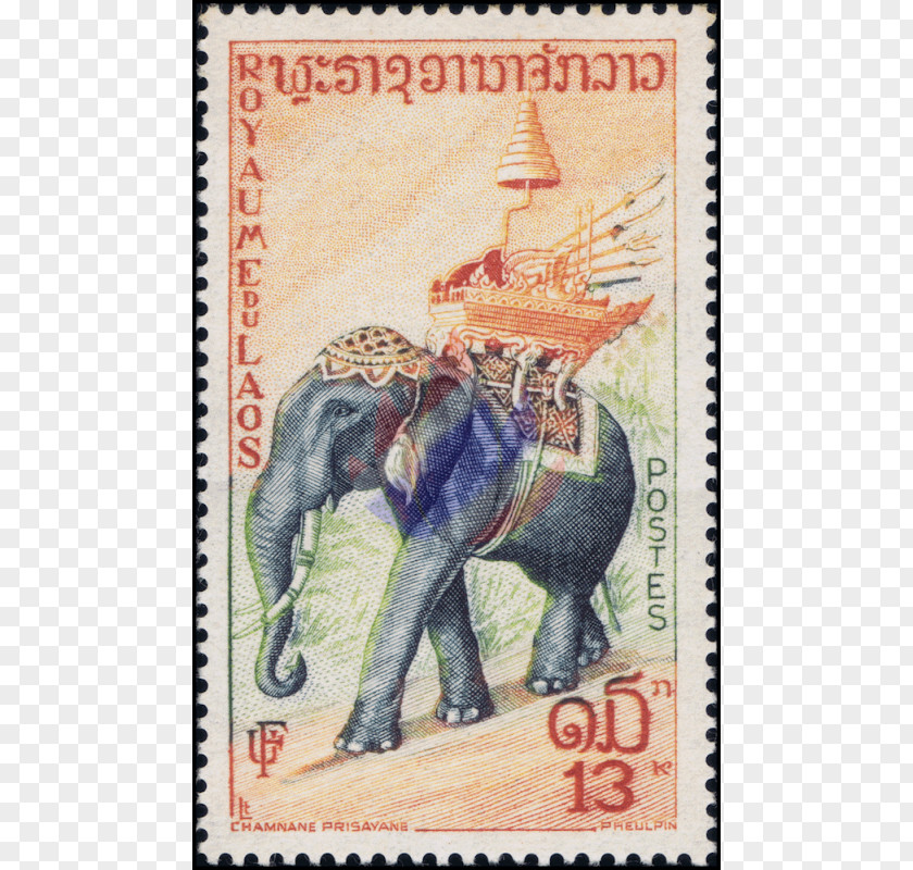 Elephants Asian Elephant Postage Stamps African Bush Laos PNG