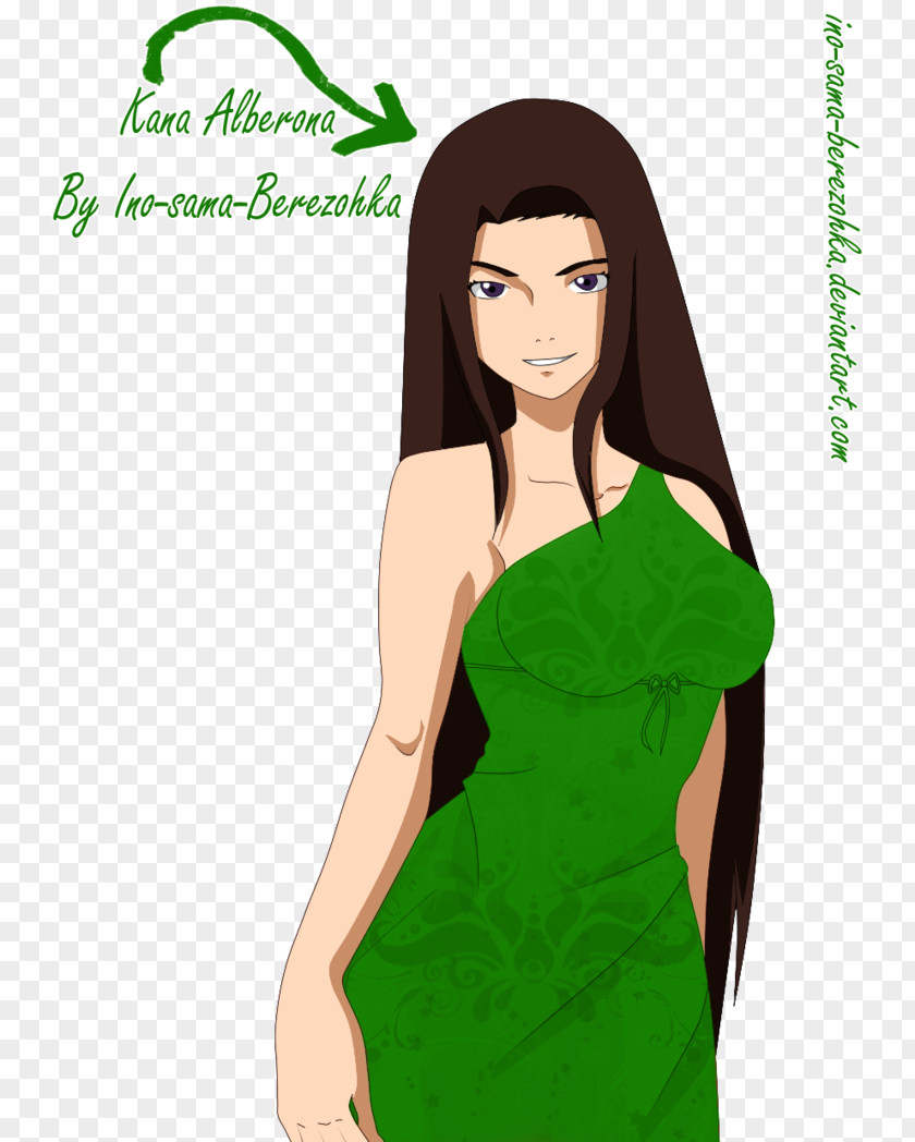 Cana Alberona Dress Shoulder Green Animated Cartoon PNG