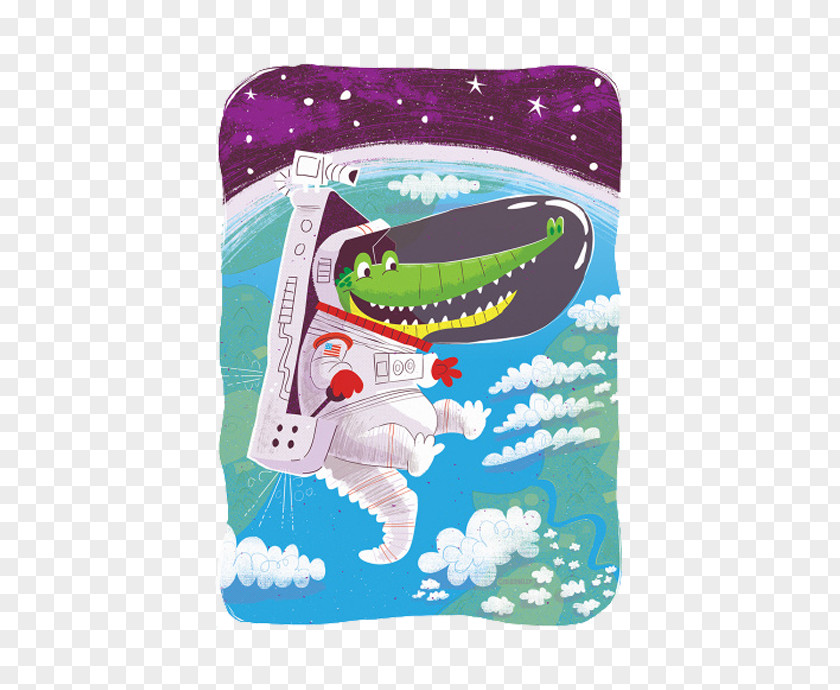 Crocodile Astronauts Alligator Astronaut Outer Space Illustration PNG