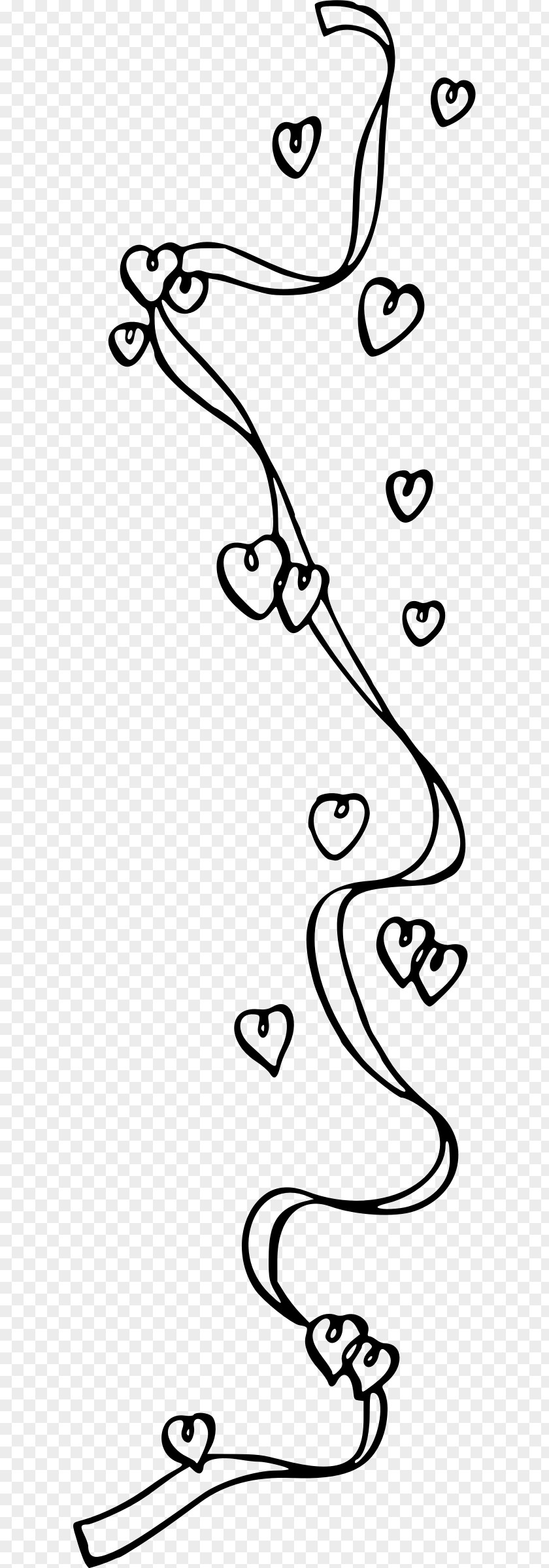 Romantic Ribbon Line Art Clip PNG