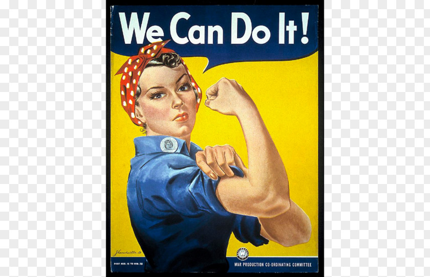 Rosie The Riveter We Can Do It! Second World War Poster PNG