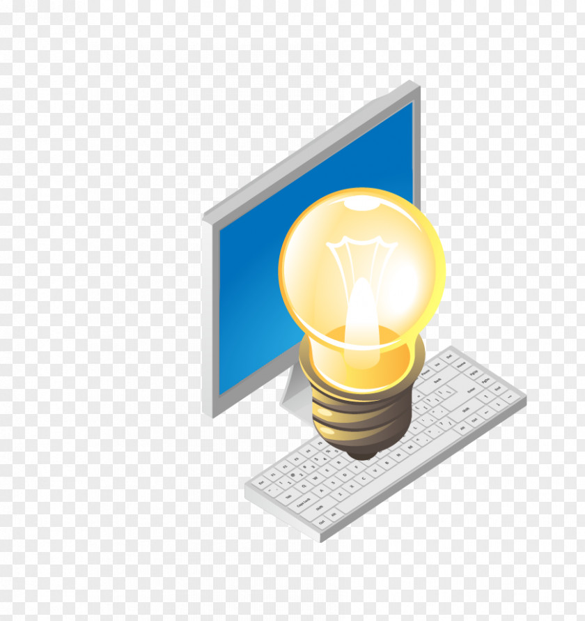 Blue Bulb Computer Mouse Keyboard PNG