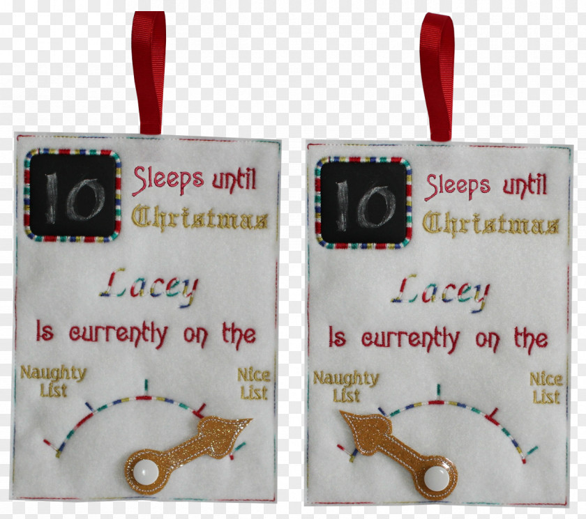 Chalk Board Christmas Ornament Machine Embroidery PNG