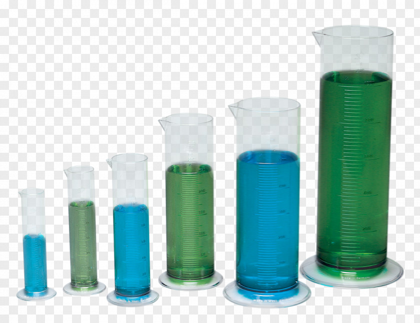 Glass Plastic Bottle Graduated Cylinders PNG