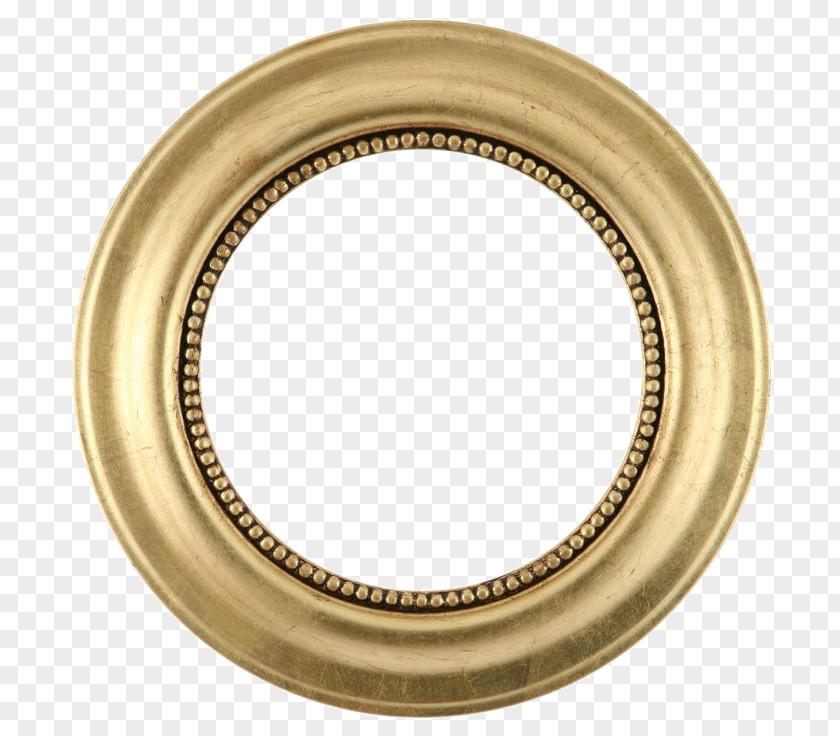 Golden Round Frame Transparent Background Picture Mirror Gold Leaf Circle PNG