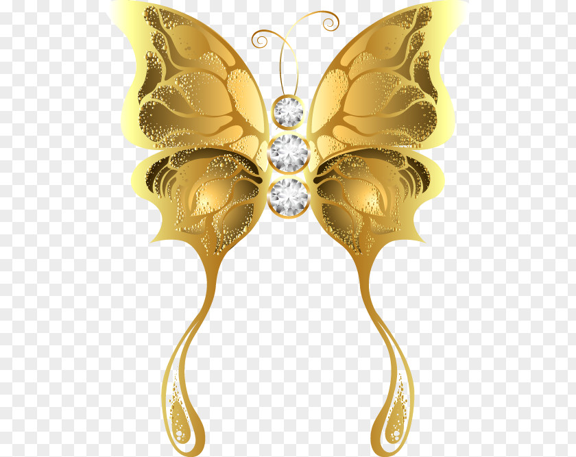Gold Exquisite Butterfly Clip Art PNG